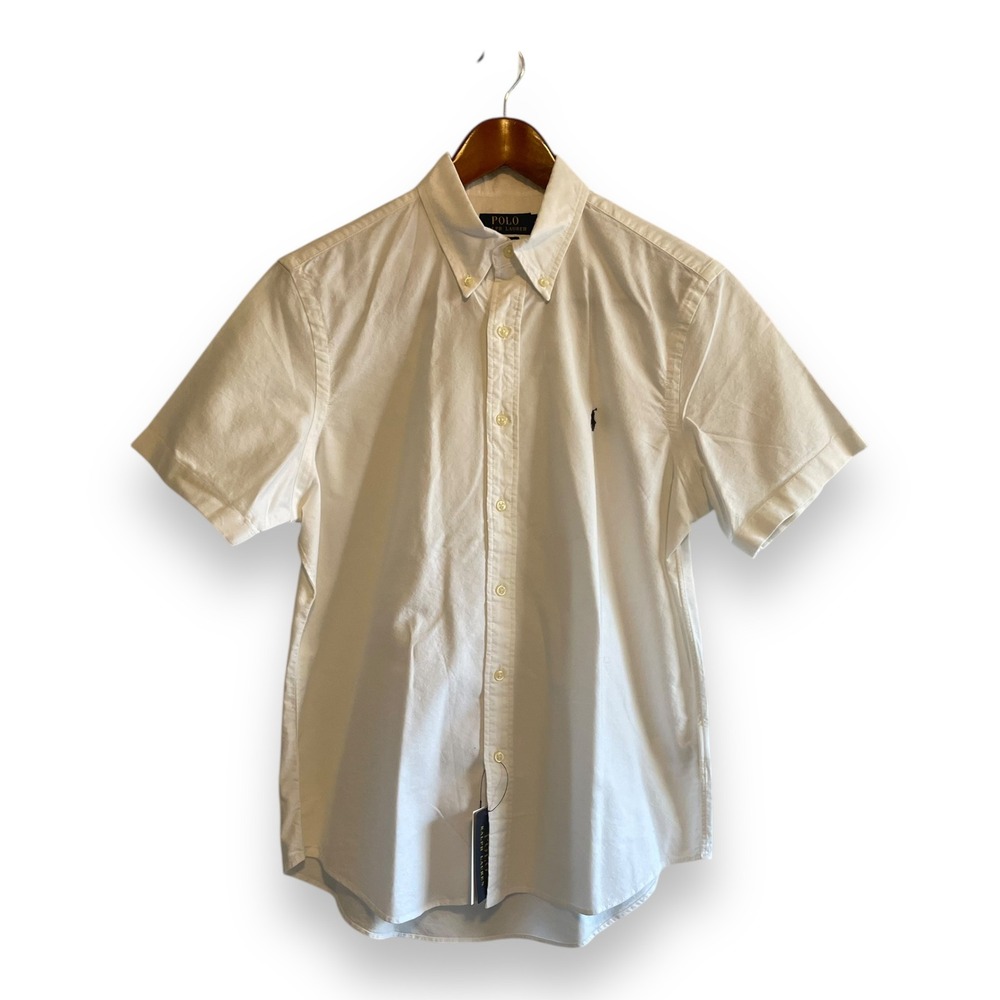 Polo Ralph Lauren Men's M White Oxford Short Sleeve Button Down Shirt Pony NWT